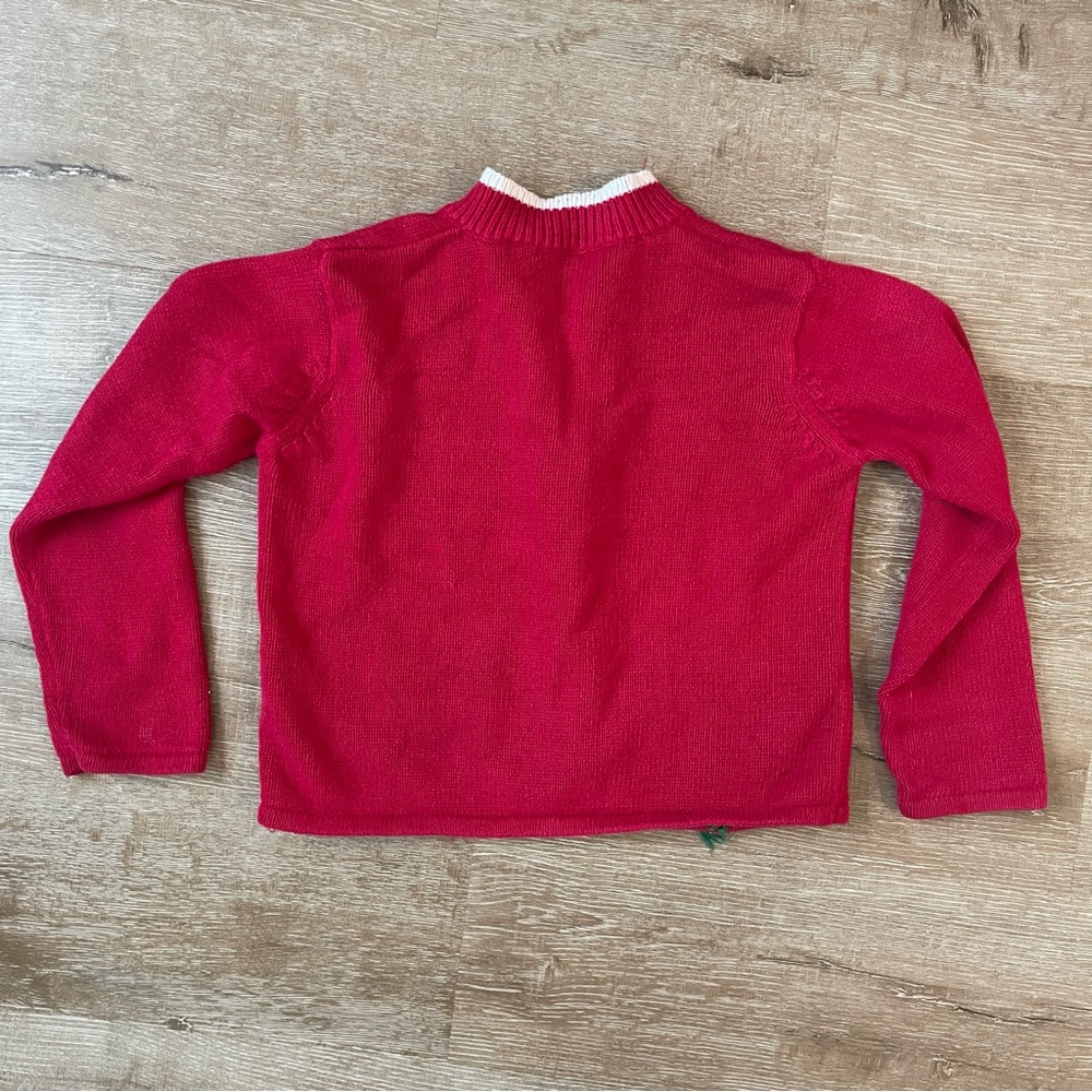 Kids Red Reindeer Holiday Full zip Sweater size M 8/10 - Picture 5 of 7